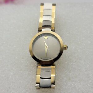 Movado  Watch Model 246853 Working Condition New battery Gold Silver Tone 23mm